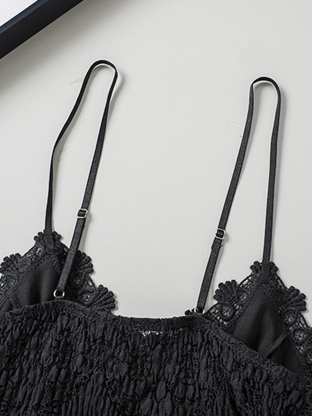 Lacy Black Strappy Bralette Top