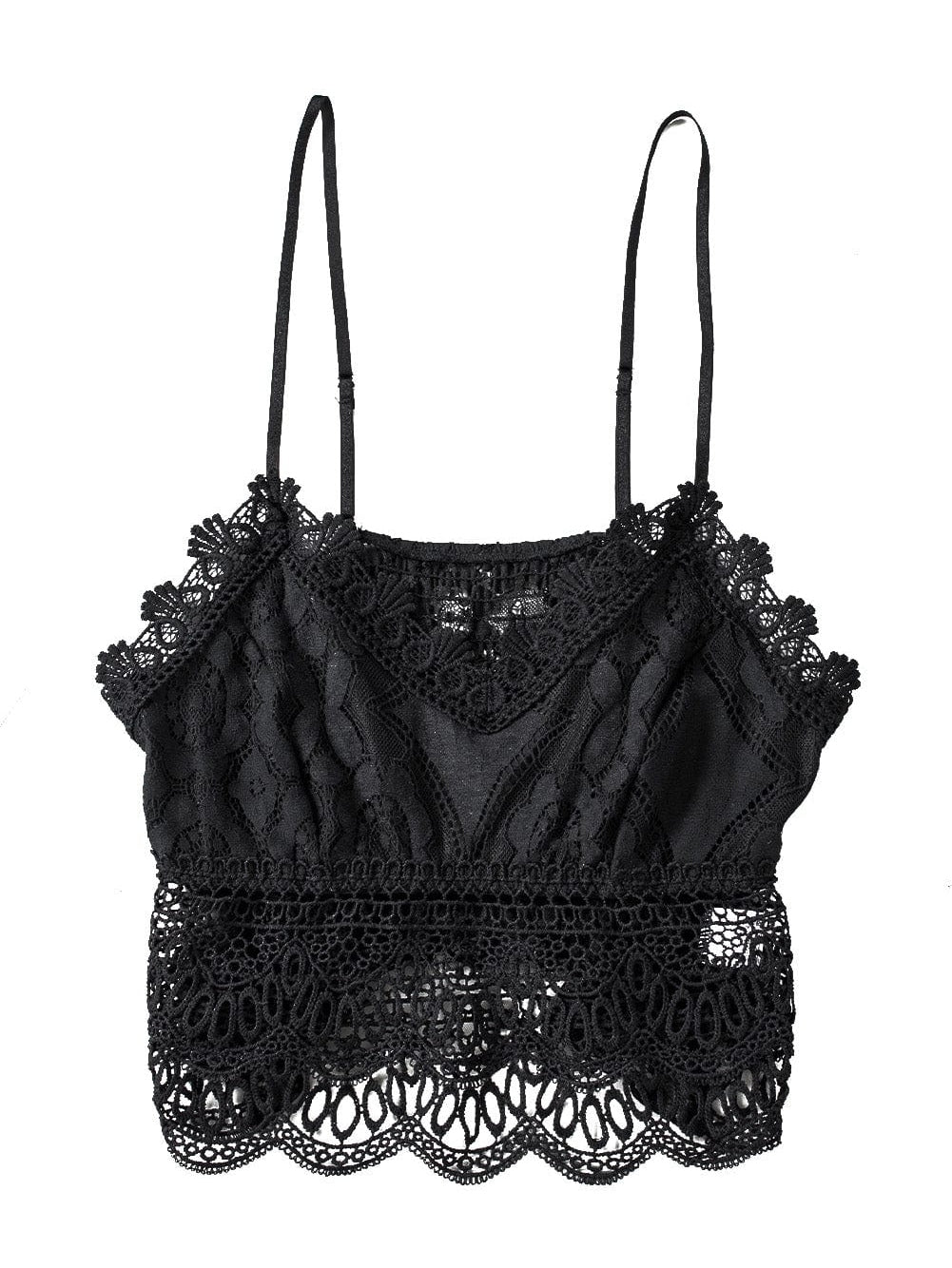 Lacy Black Strappy Bralette Top