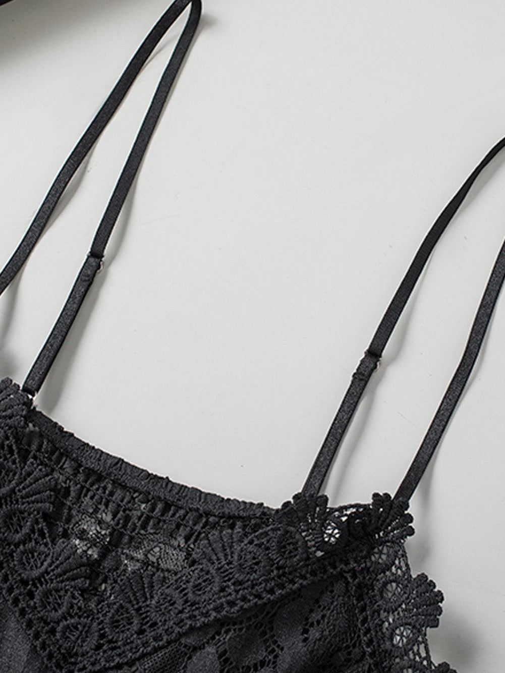 Lacy Black Strappy Bralette Top