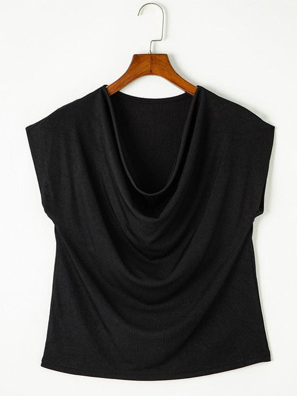 Ladies' Chic Off-Shoulder Slim Fit Tee in Solid Color Palette
