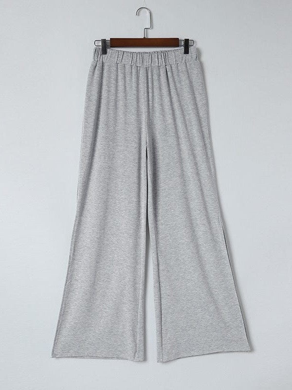 Ladies' Comfy Gray Home Trousers with High Waist