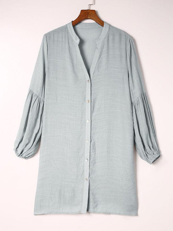 Lantern Sleeve Loose Fit Shirt Jacket for Women