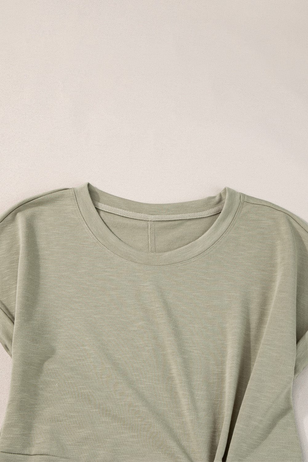 Laurel Green Twist Sleeve Mini T-Shirt Dress