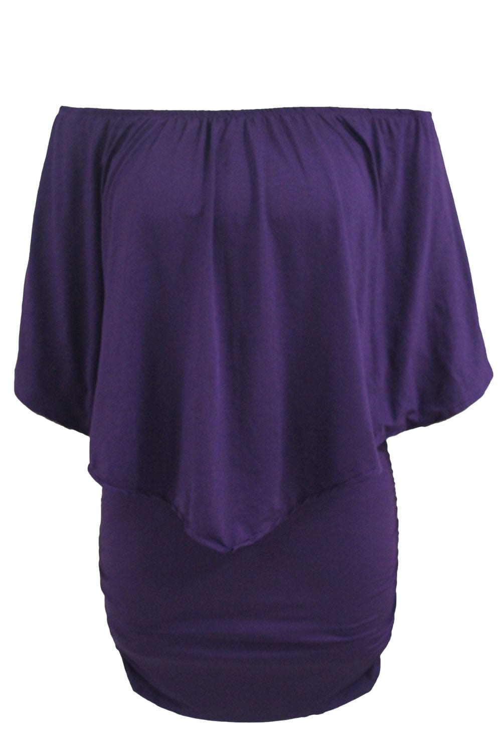 Layered Purple Mini Poncho Dress with Versatile Styling