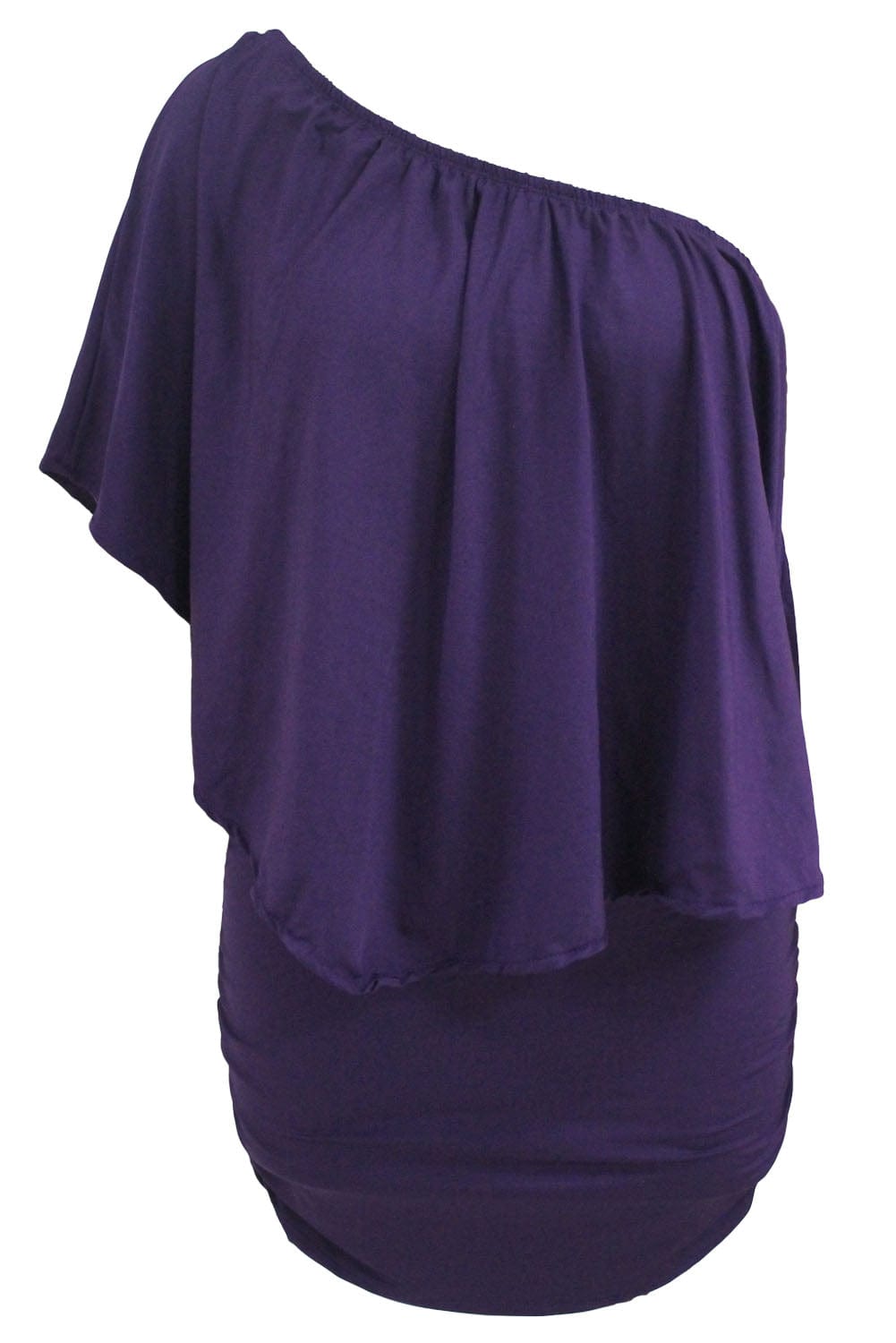 Layered Purple Mini Poncho Dress with Versatile Styling