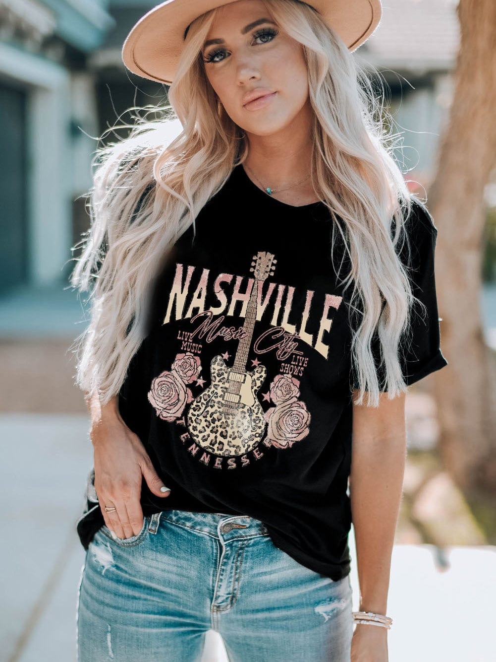 Leopard Guitar Graphic Tee for Music Lovers