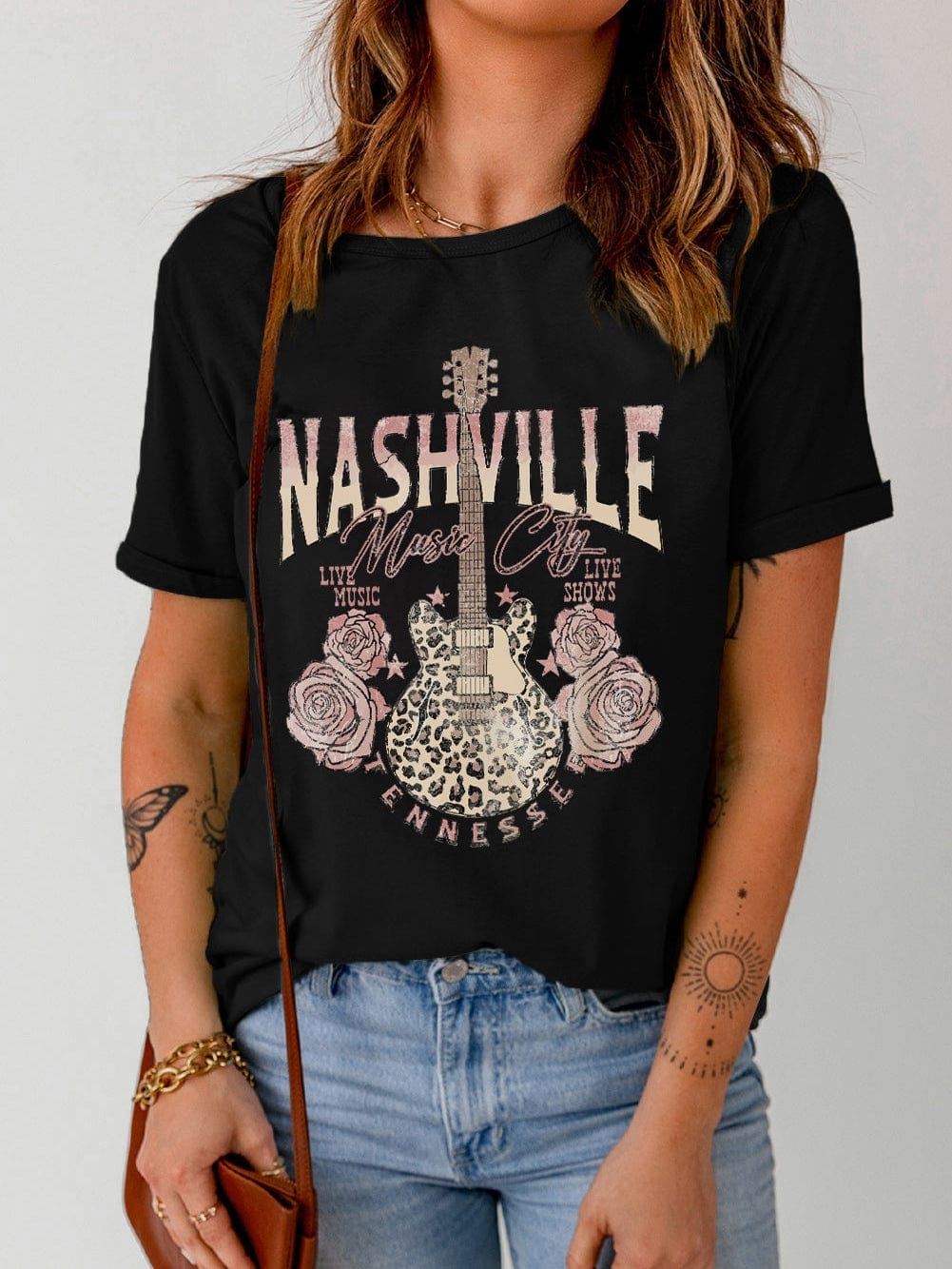 Leopard Guitar Graphic Tee for Music Lovers