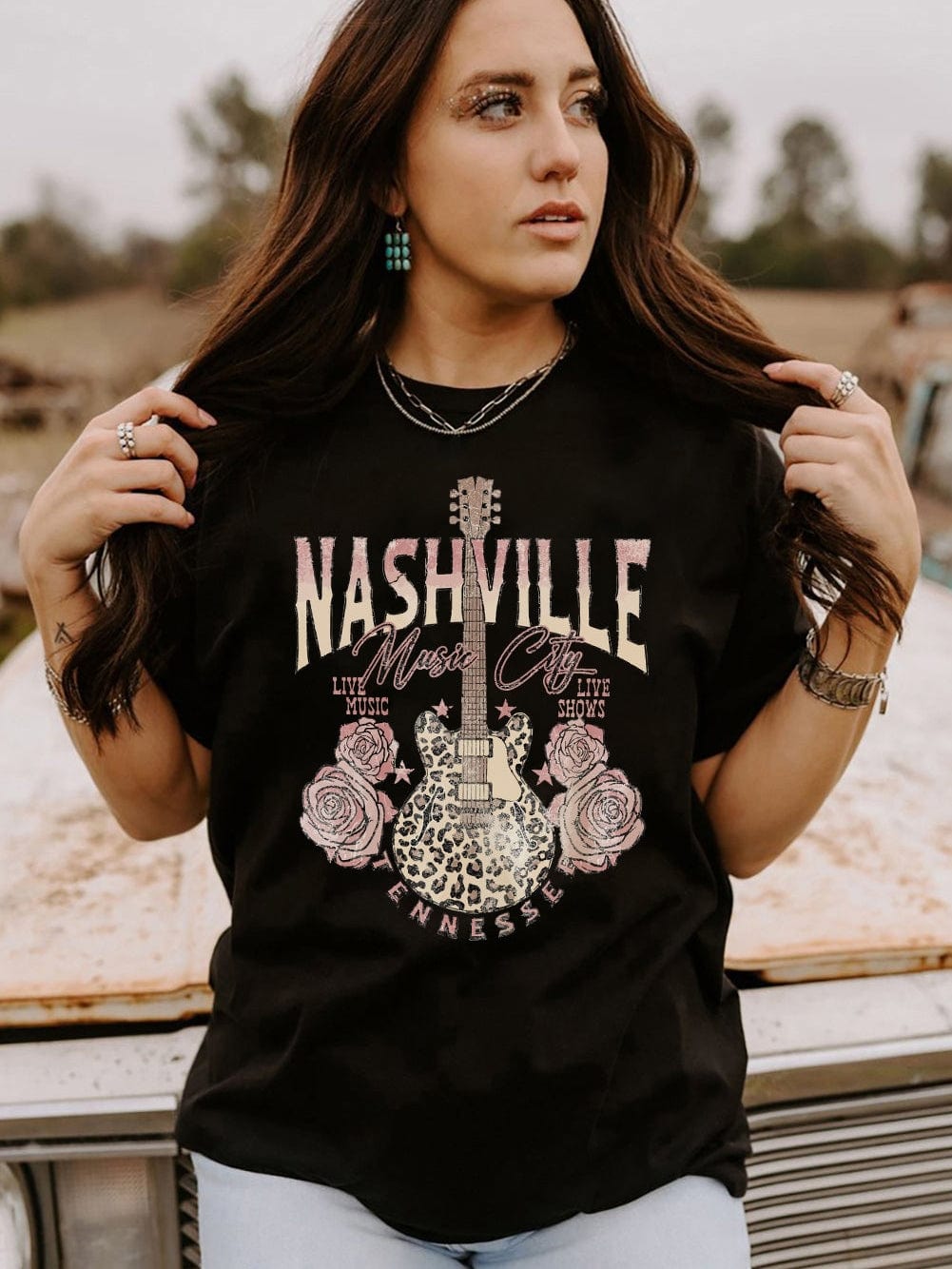 Leopard Guitar Graphic Tee for Music Lovers