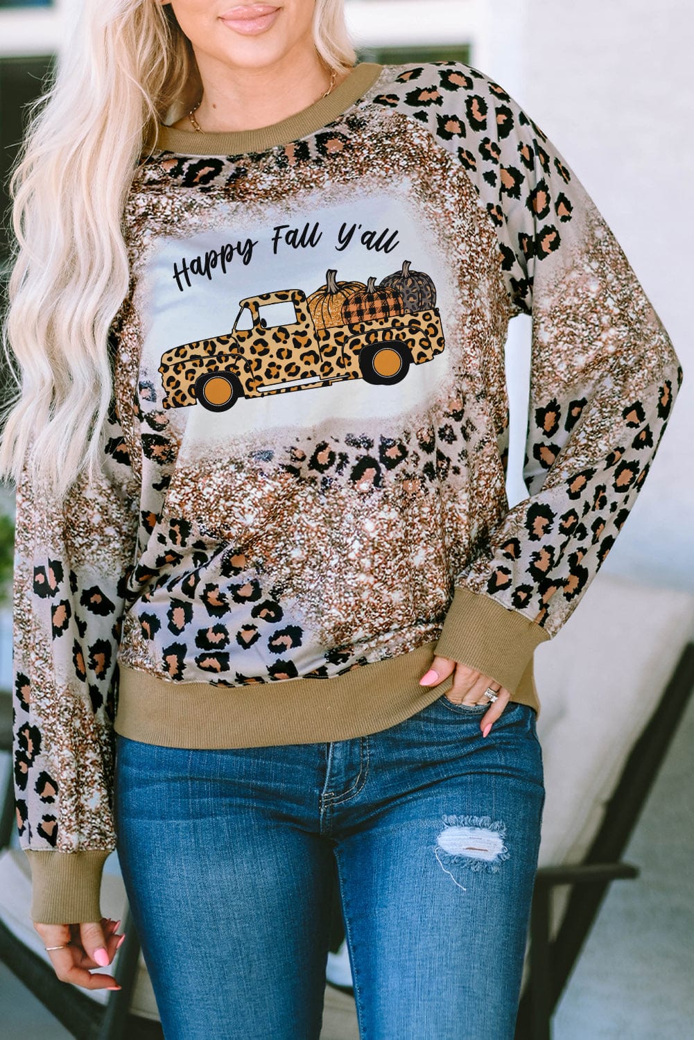 Leopard Harvest Truck Tie Dye Long Sleeve Tee