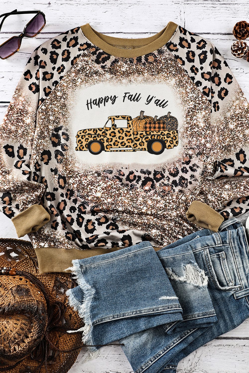 Leopard Harvest Truck Tie Dye Long Sleeve Tee