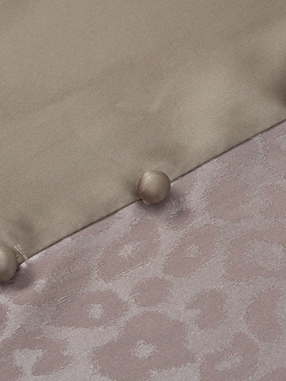 Leopard Jacquard Satin Blouse in Light French Beige