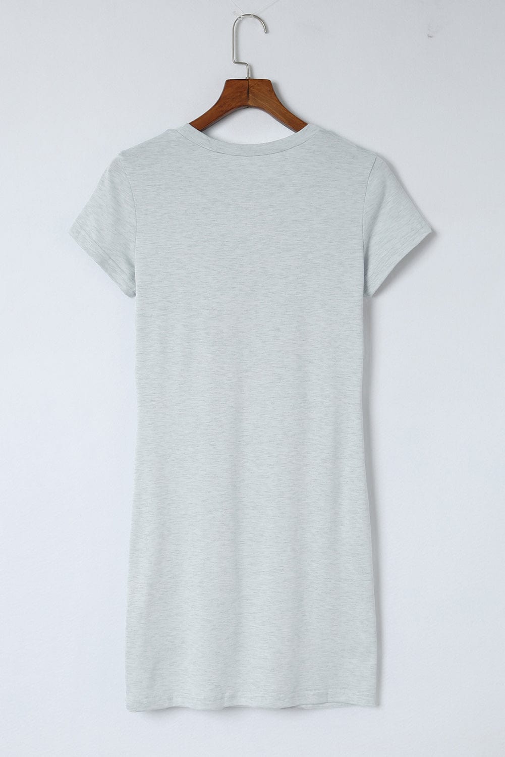 Leopard Lightning Print Distressed Gray T-shirt Dress