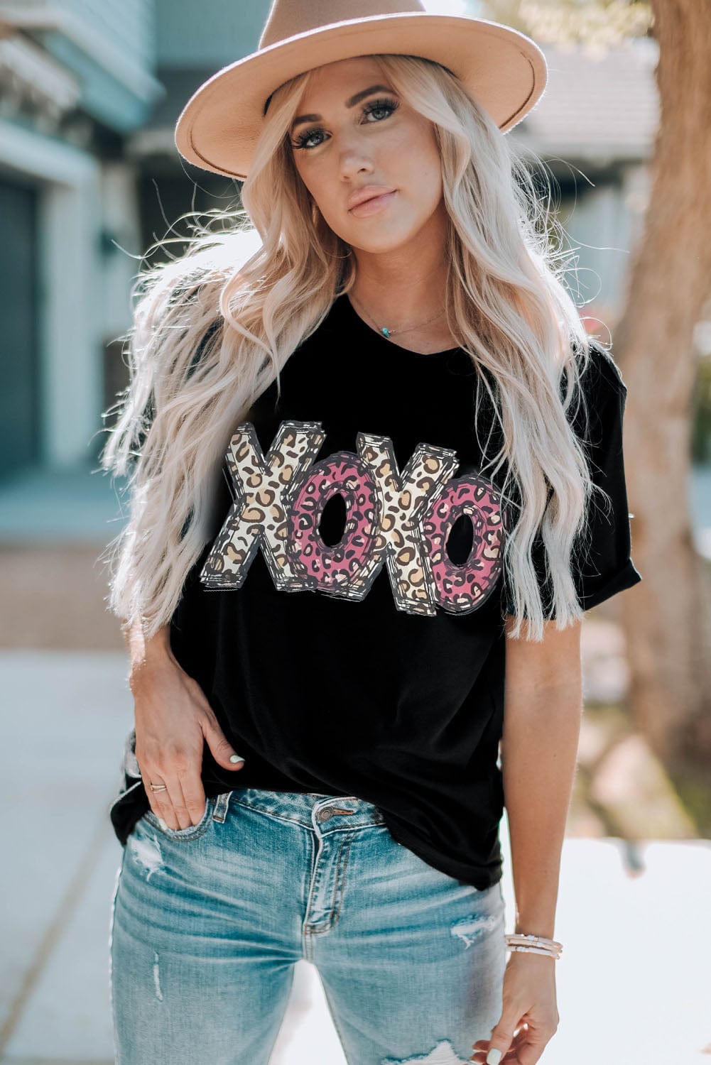 Leopard Love Black Graphic Tee