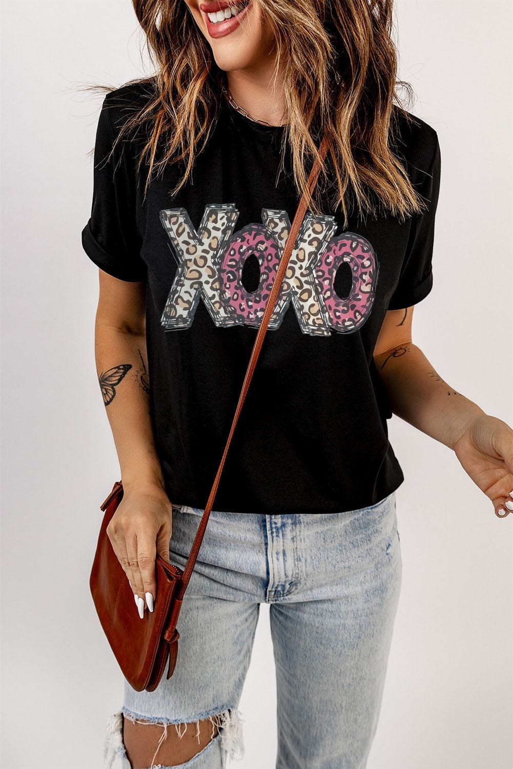 Leopard Love Black Graphic Tee