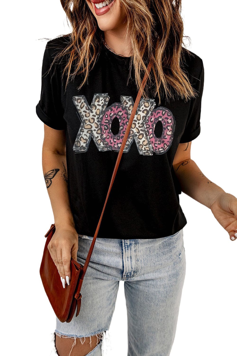 Leopard Love Black Graphic Tee