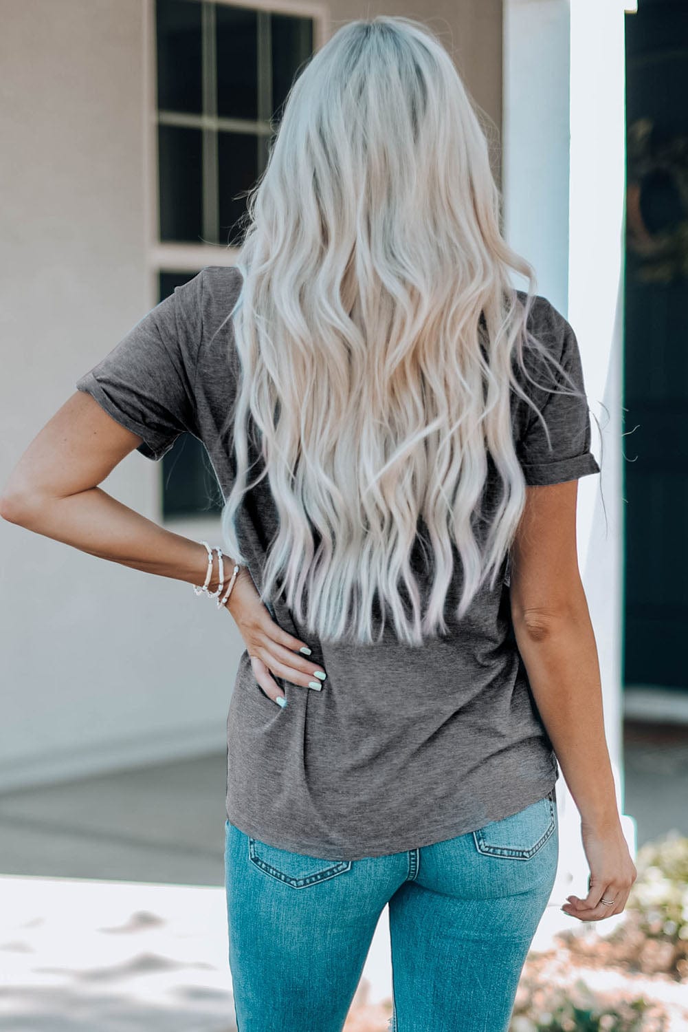 Leopard Love Heart Graphic Tee with Gray Kiss Print
