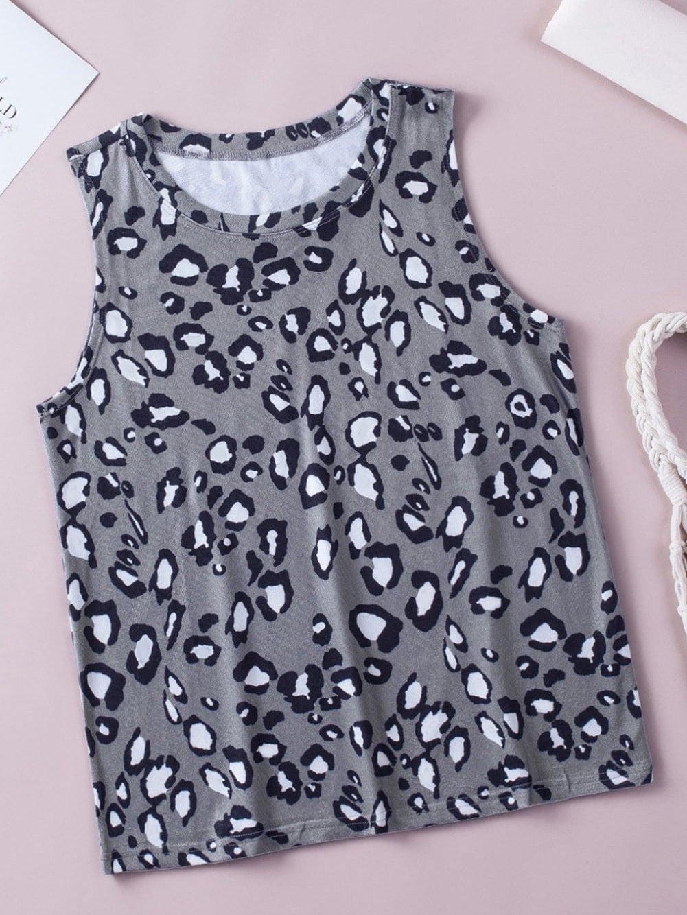 Leopard Lover's Essential Sleeveless Green Tank Top