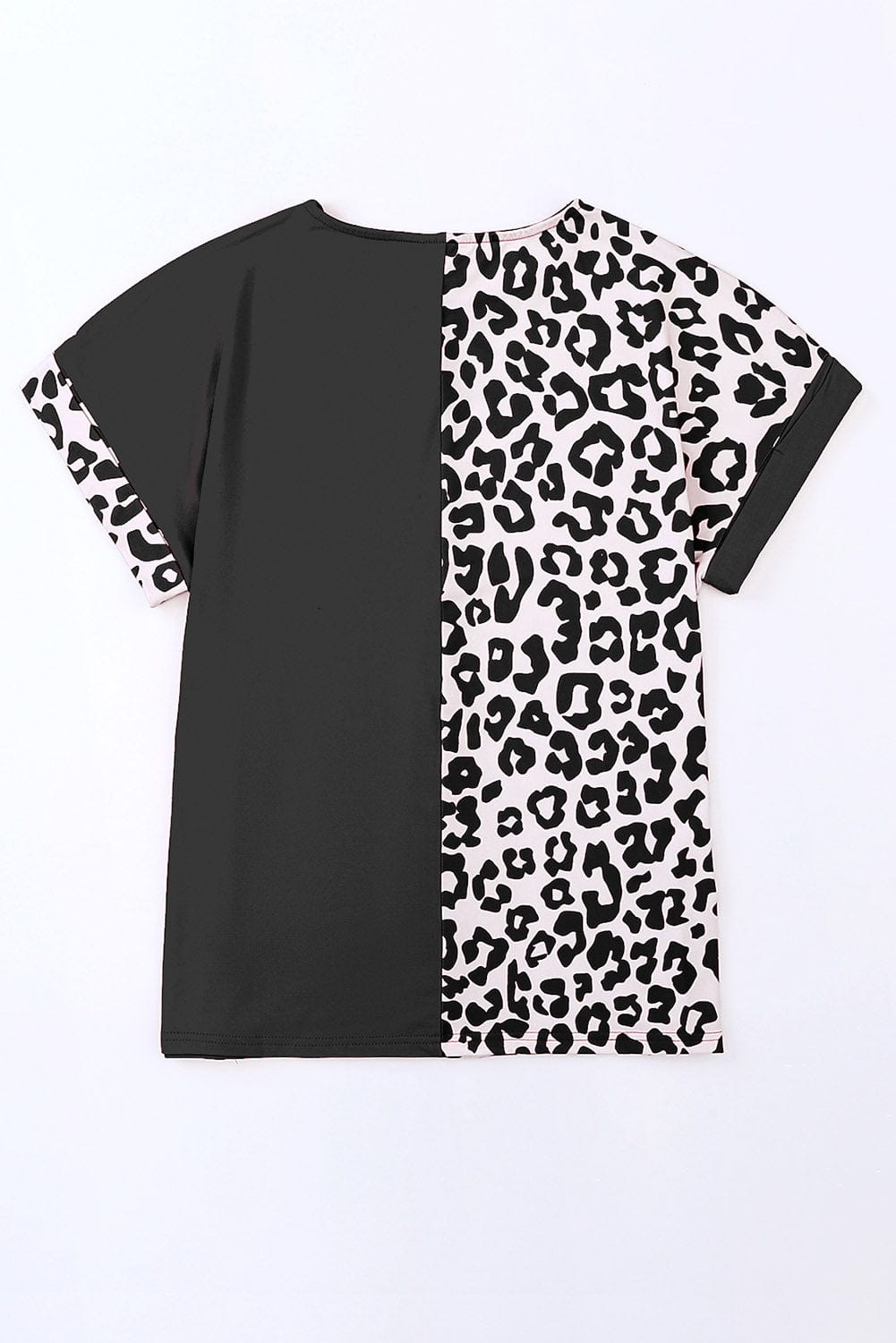 Leopard Patchwork Sleeveless Top with Black Trim