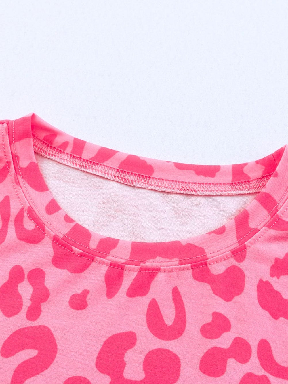 Leopard Print Crew Neck T-Shirt with Southern Belle Style