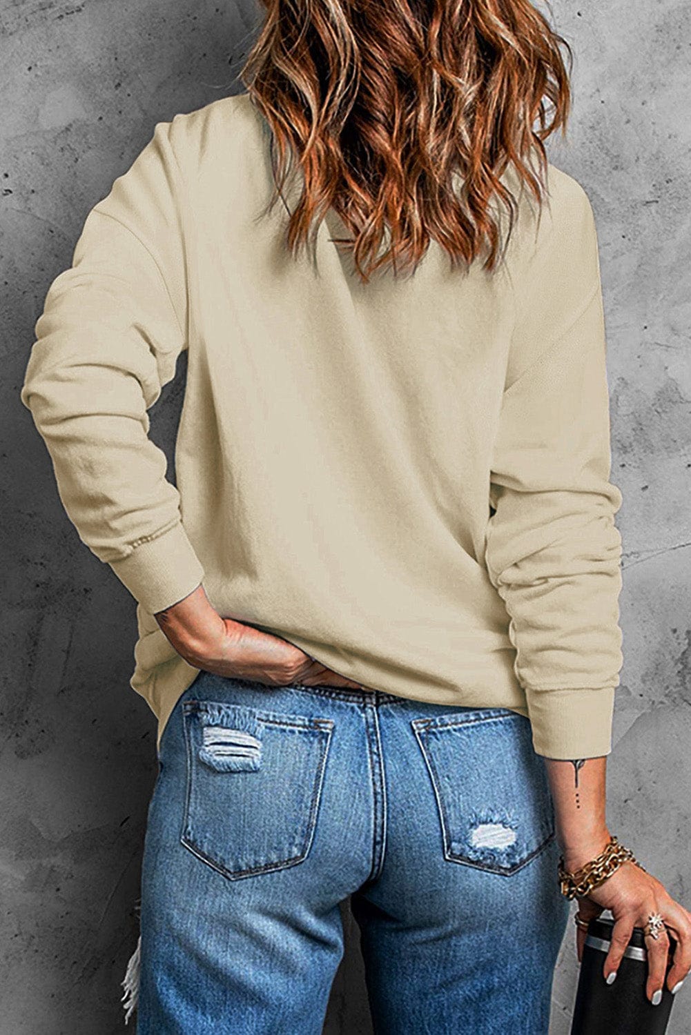 Leopard Print "MERRY" Khaki Graphic Sweatshirt