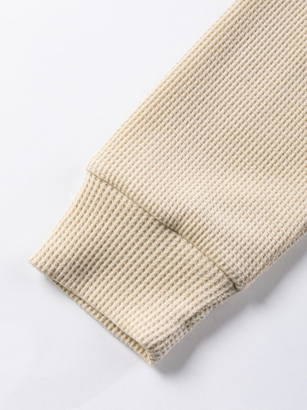 Leopard Print Pale Khaki Waffle Knit Top