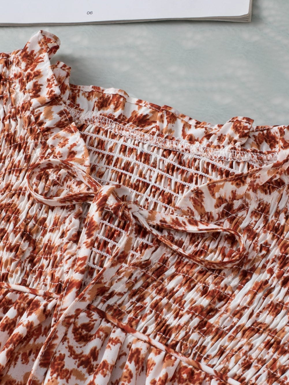 Leopard Print Split Neck Puff Sleeve Blouse