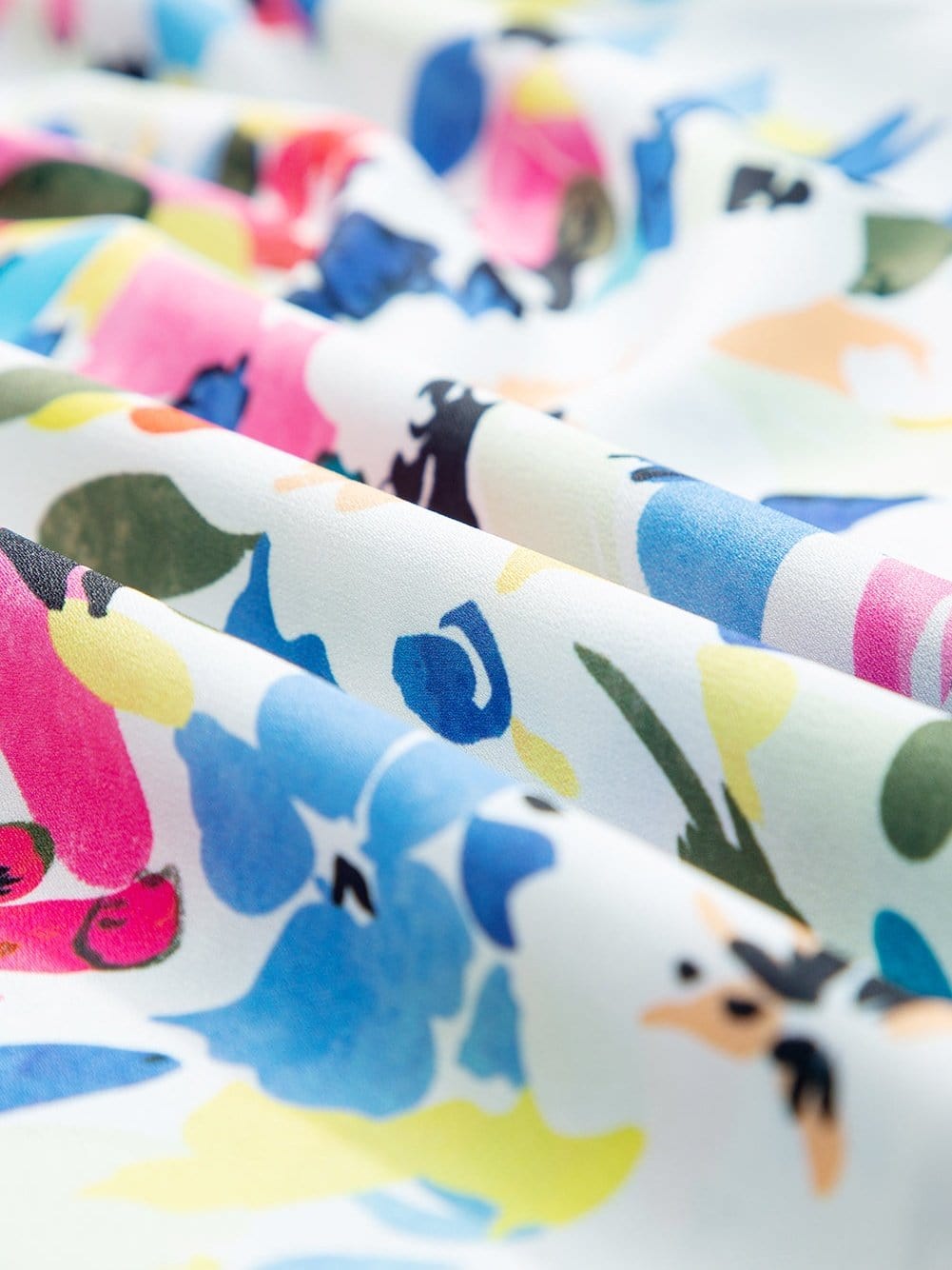 Light Blue Floral Stripe Ruffle Sleeve Top