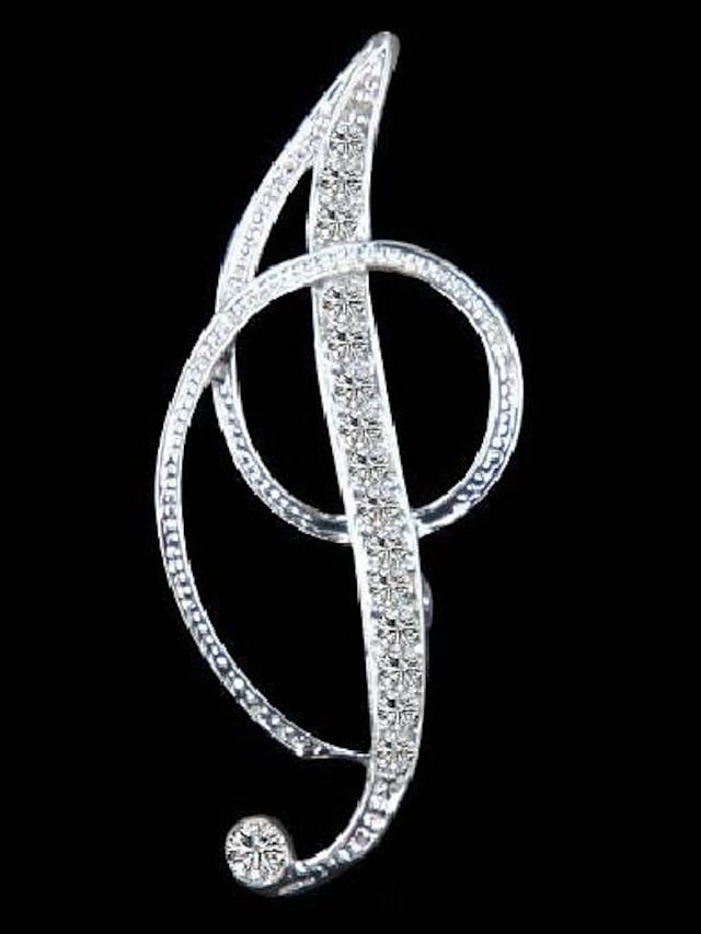 letter brooch pins initial rhinestone brooch for women crafts silvery m - LuckyFash™