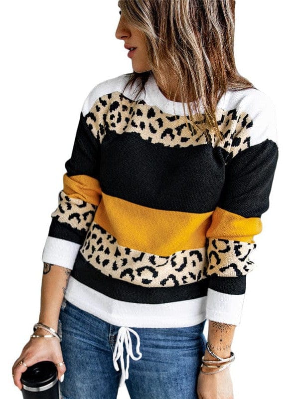 Multicolor Striped Round Neck Long Sleeve T-Shirt