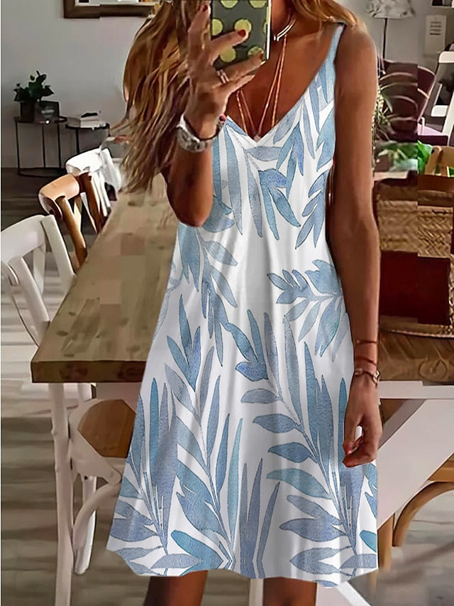 Women's Dress - Casual Dress Slip Dress Mini Dress Black And White Black Wine Sleeveless Color Gradient Cold Shoulder Summer Spring V Neck Stylish 2023 S M L XL XXL 3XL 4XL 5XL