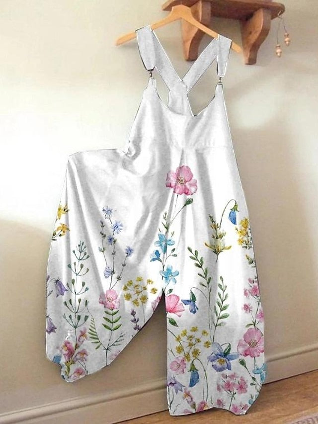Women's Jumpsuits Casual Summer New Strappy Creative Printing One-Piece - LuckyFash™