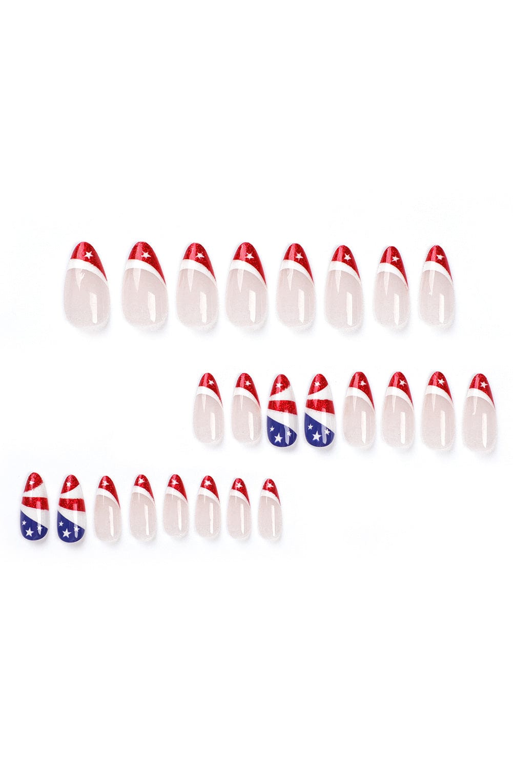 Patriotic Red Flag Nail Stickers for Flag Day