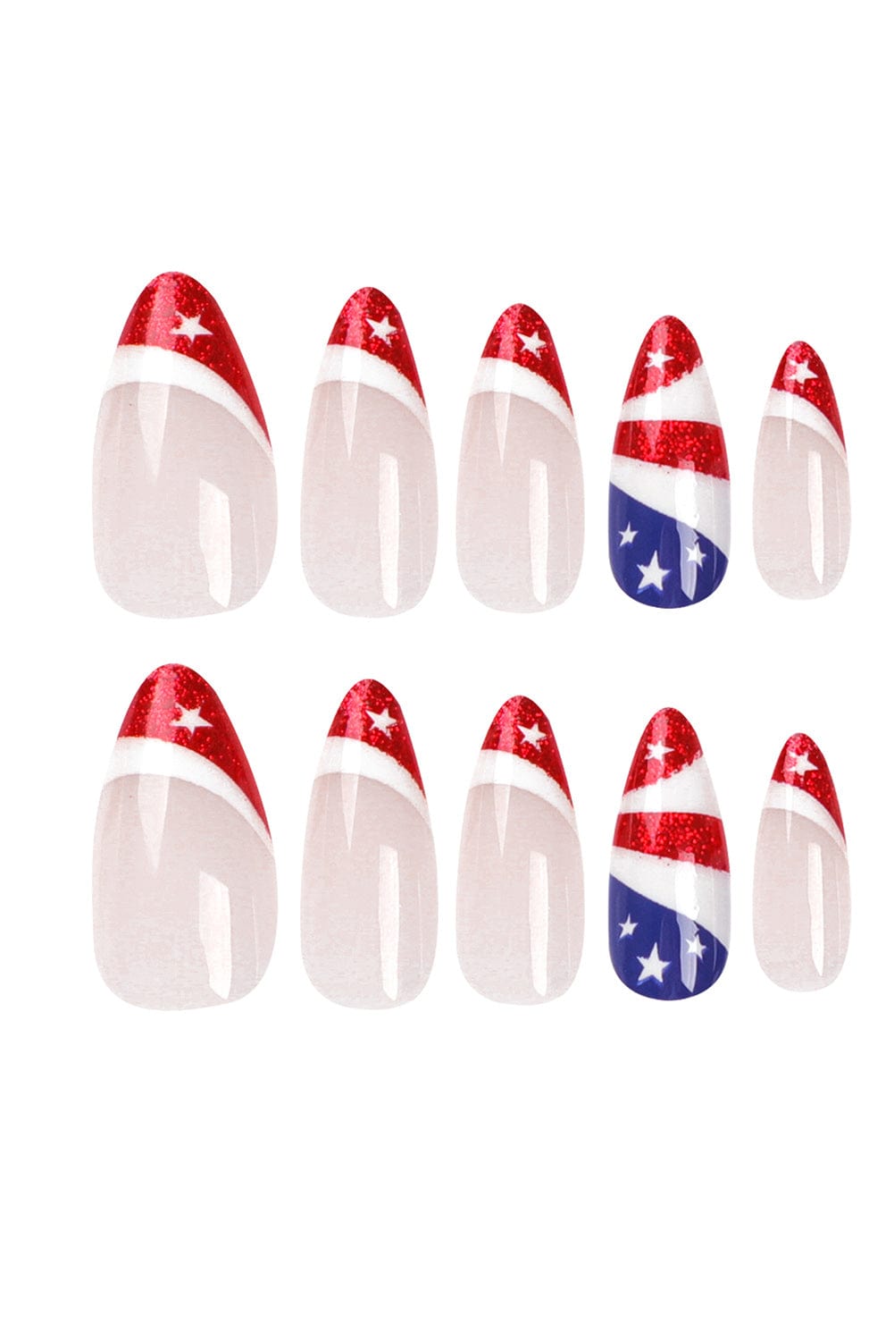 Patriotic Red Flag Nail Stickers for Flag Day