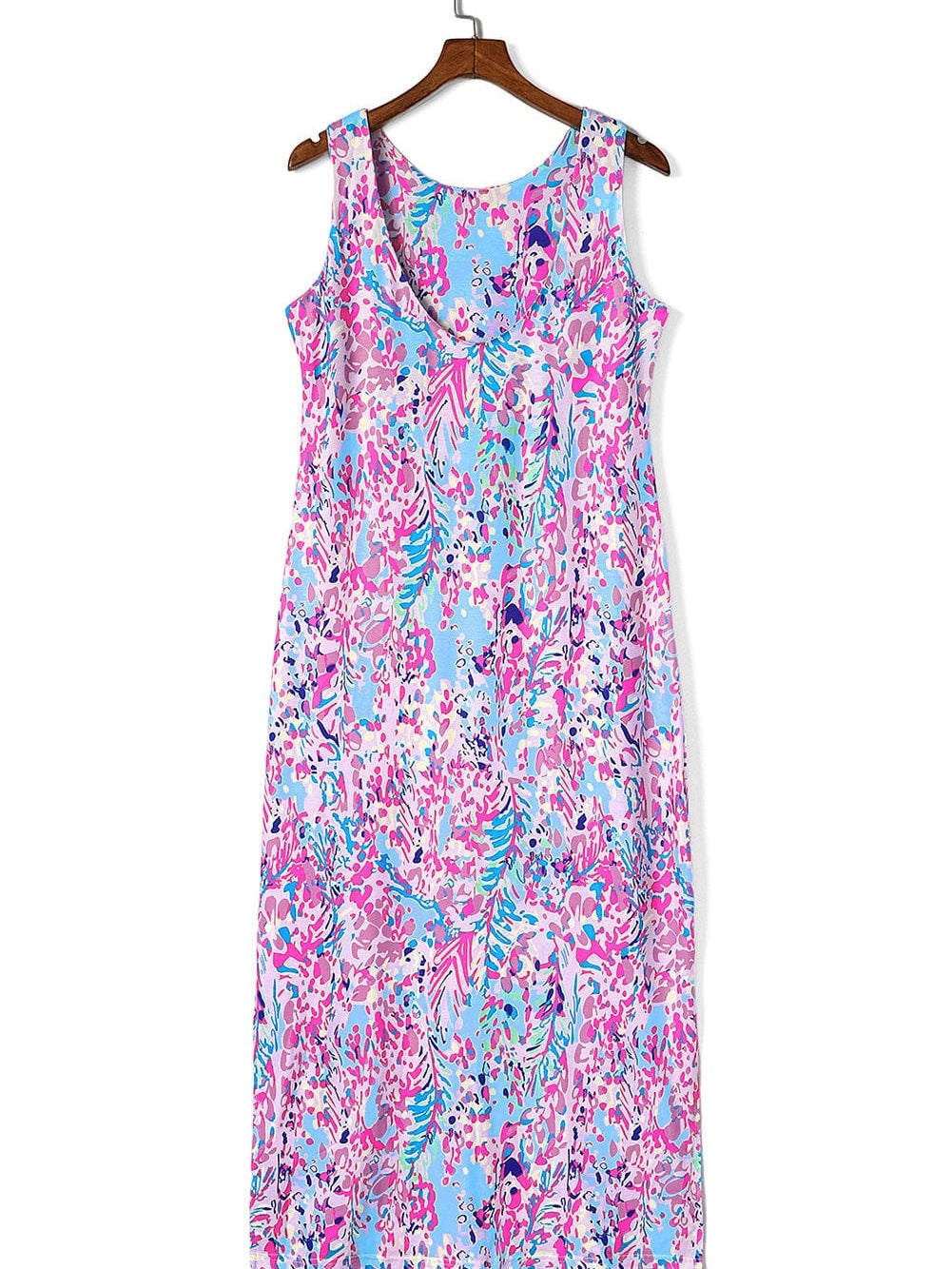 Purple Blossom Sleeveless Maxi Dress
