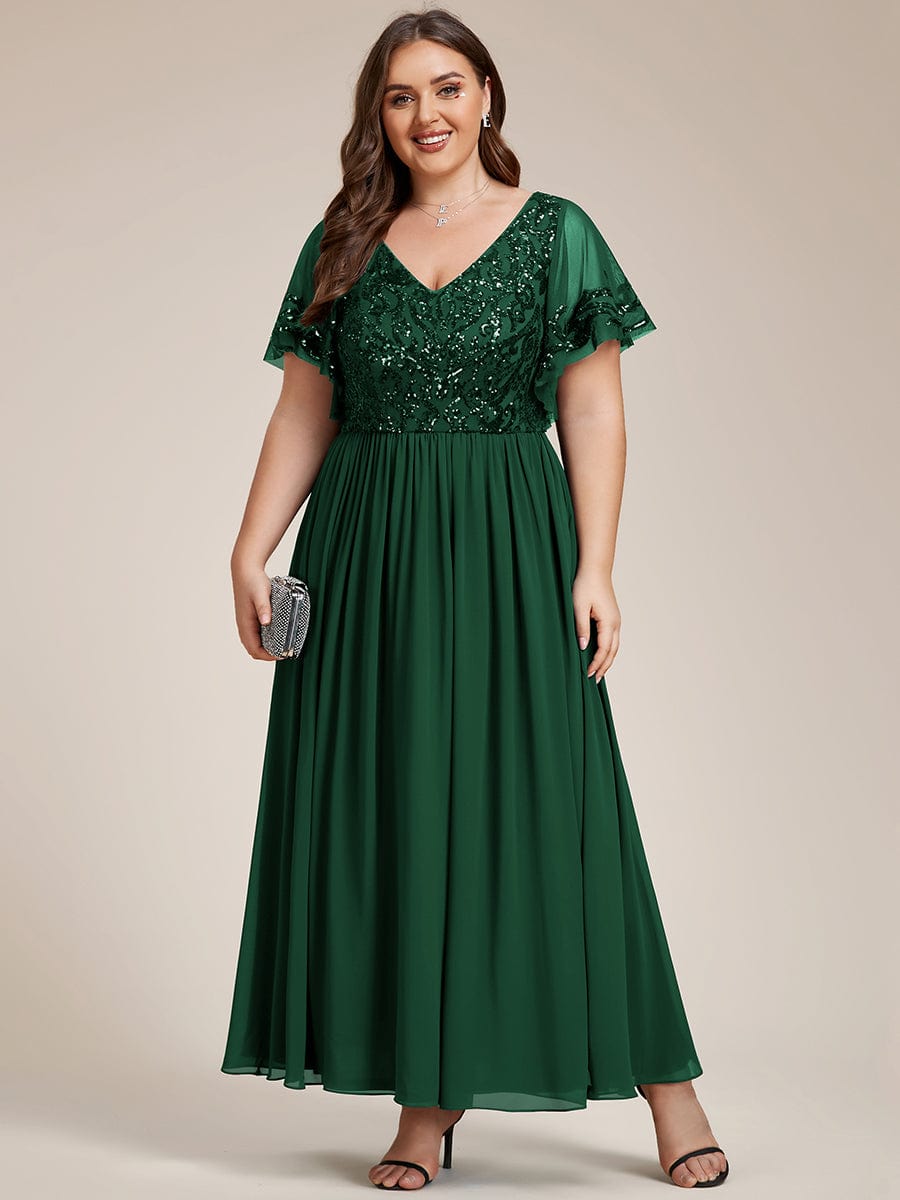 Regal Sequined A-Line Mother of the Bride Dress
