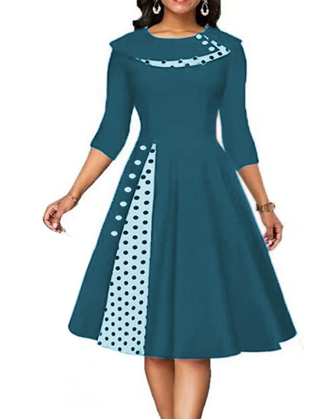 Women's Dress - Casual Dress Swing Dress Knee Length Dress Black Red Navy Blue Half Sleeve Plaid Pocket Summer Spring Crew Neck Elegant Loose Fit 2023 S M L XL XXL