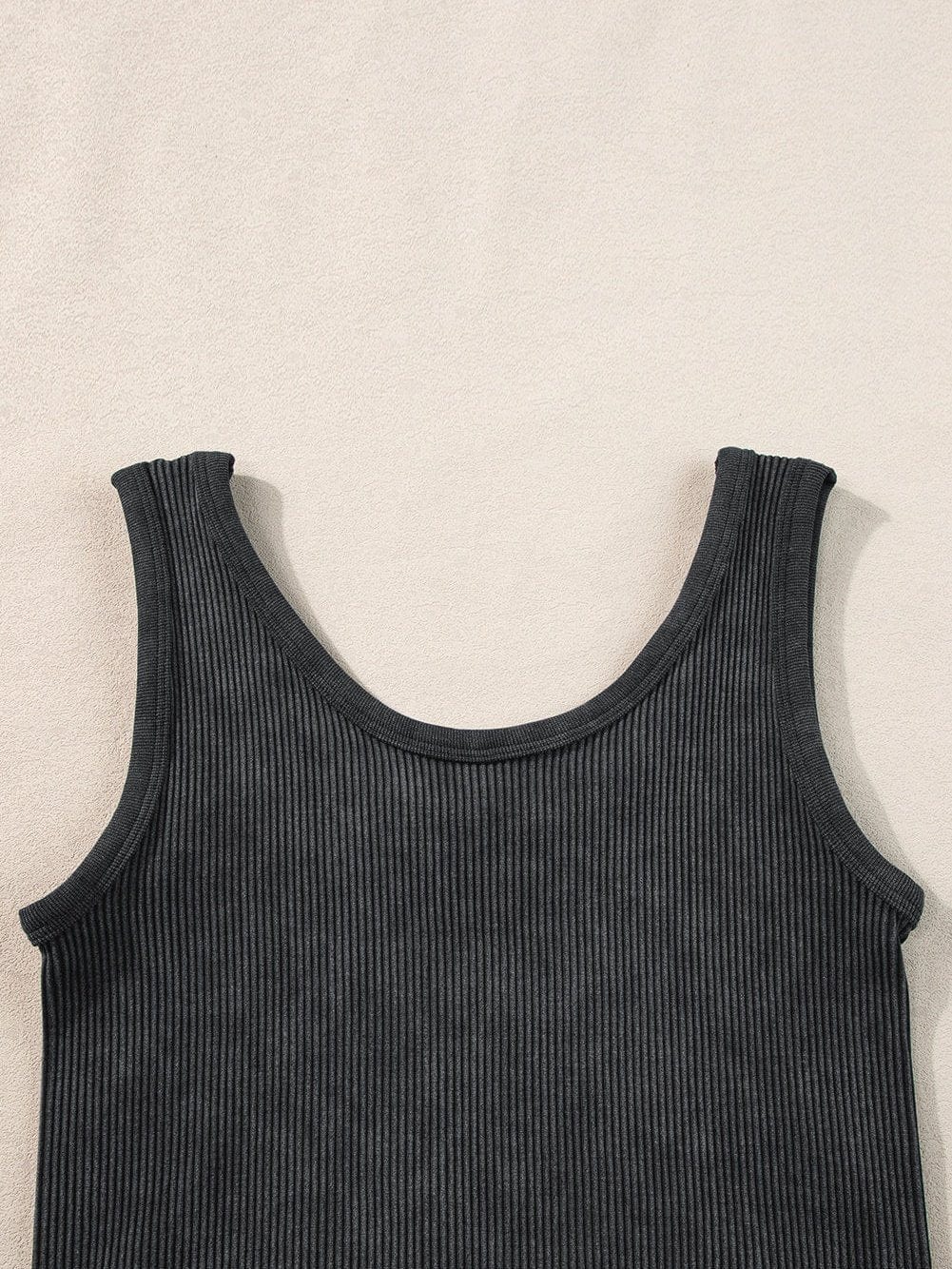 Ribbed Black Seamless Sleeveless Crop Top