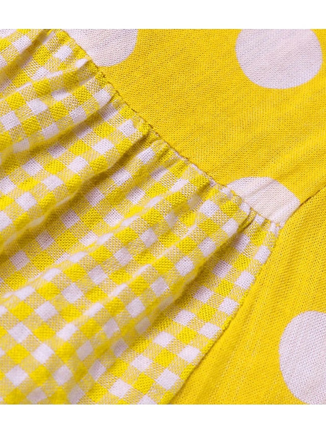Women's Dress - A Line Dress Maxi long Dress Black Yellow Red Long Sleeve Polka Dot Patchwork Summer Spring Crew Neck Hot Winter Dress Fall Dress Loose Fit 2023 M L XL XXL 3XL 4XL 5XL