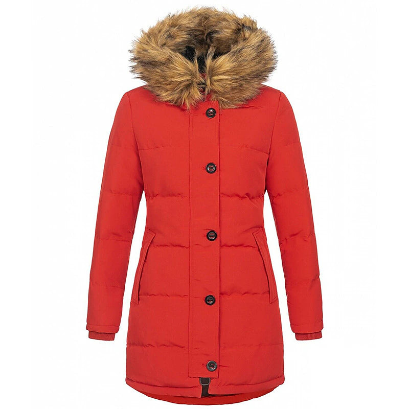 Women's Puffer Jacket Hiking Jacket Hiking Windbreaker Winter Outdoor Thermal Warm Windproof Outerwear Winter Jacket Full Length Visible Zipper Fishing Camping / Hiking / Caving Traveling Black White