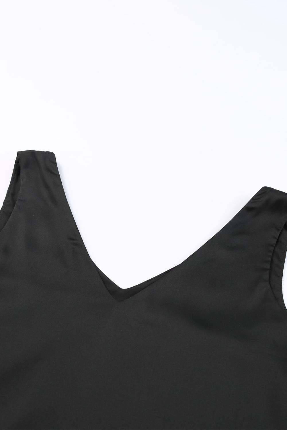 Silk Satin V Neck Casual Sleeveless Camisole Tank Top