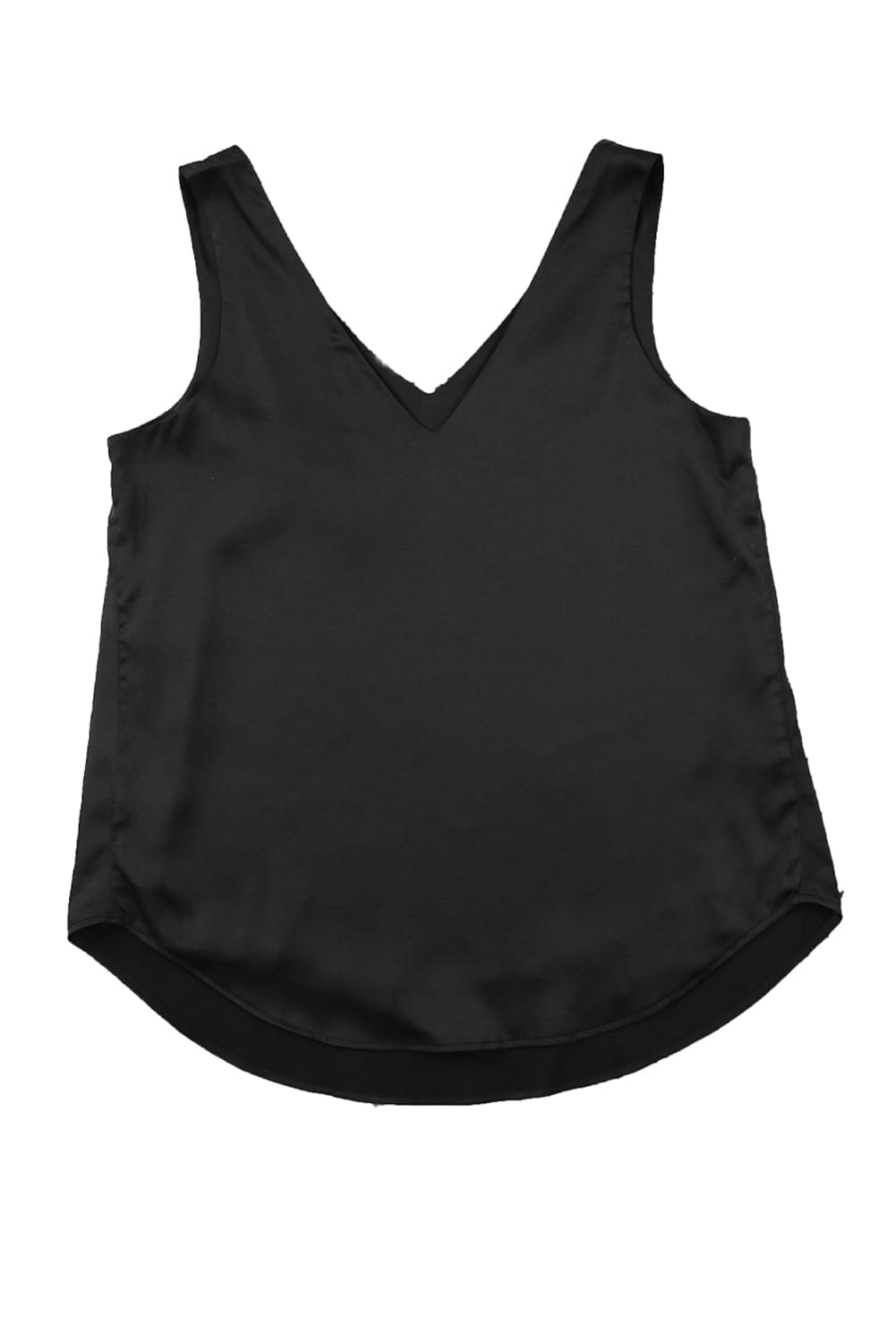 Silk Satin V Neck Casual Sleeveless Camisole Tank Top
