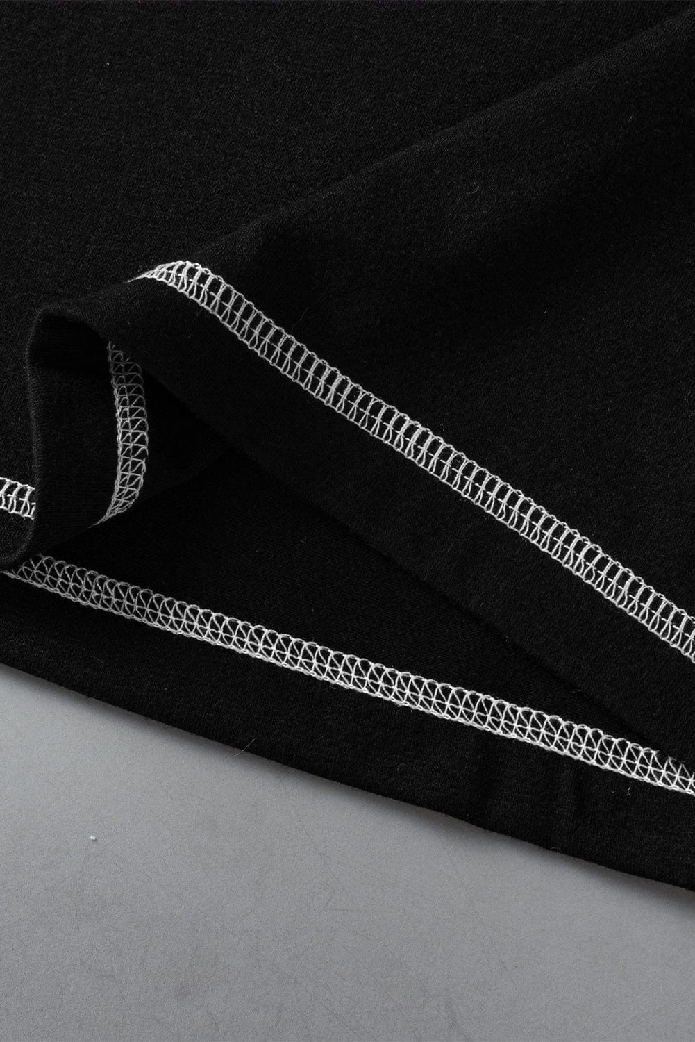 Sleek Black Stitched Round Neck Tank Top