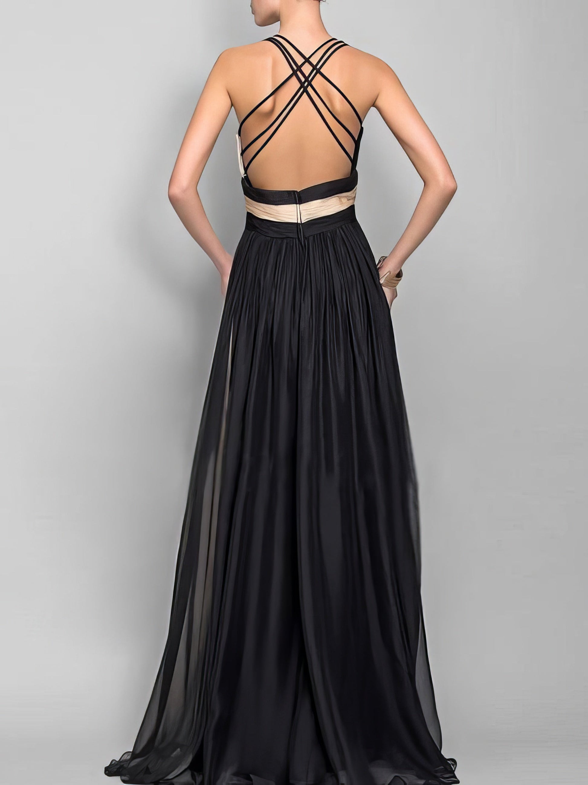 Maxi Dresses - Sleeveless Colorblock High Waist Queen Dress - MsDressly