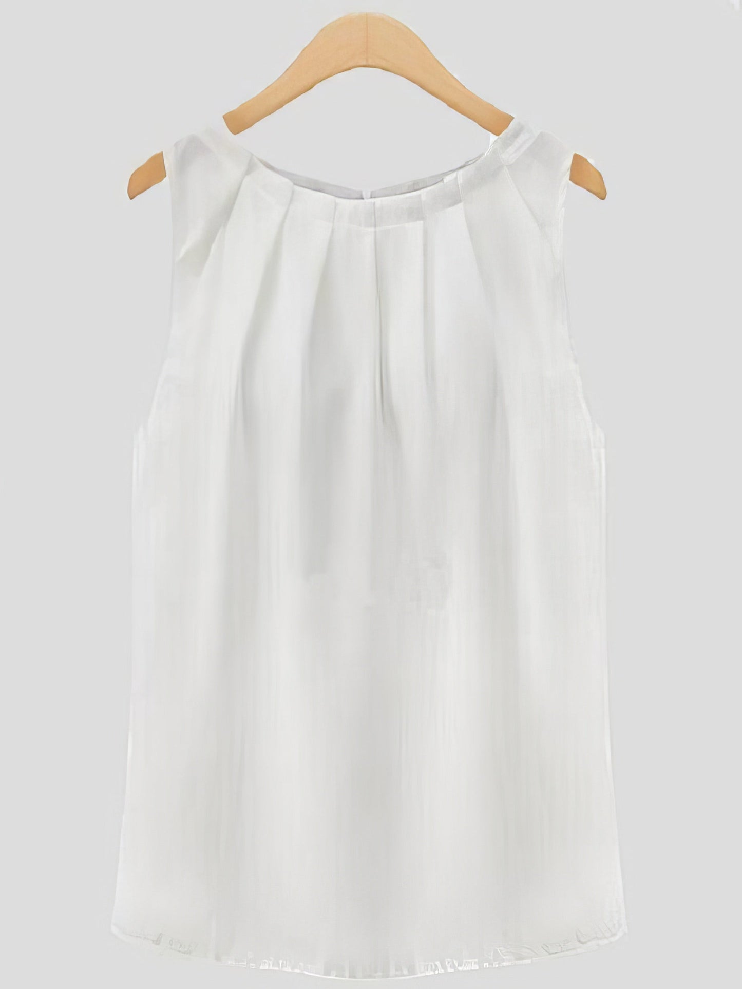 Tank Tops - Sleeveless Round Neck All-match Chiffon Vest - MsDressly