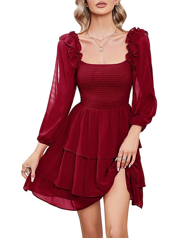 Slim Square Neck Mini Dress