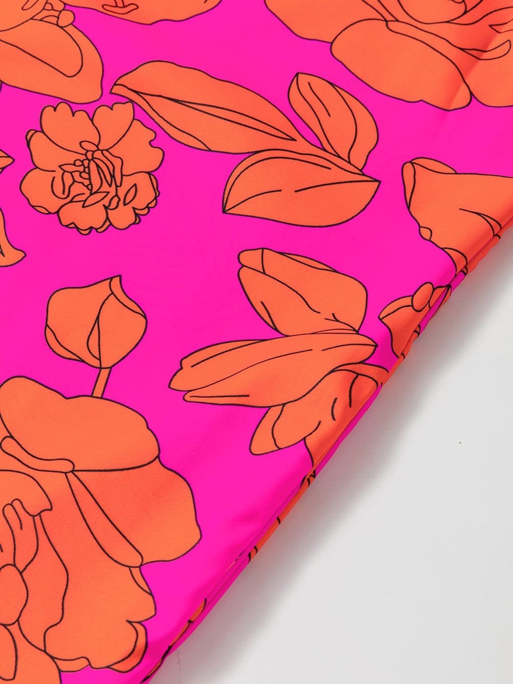 Sloping Shoulder Ruffle Print Dress