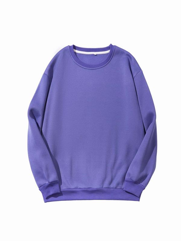 Solid Drop Shoulder Sweatshirt