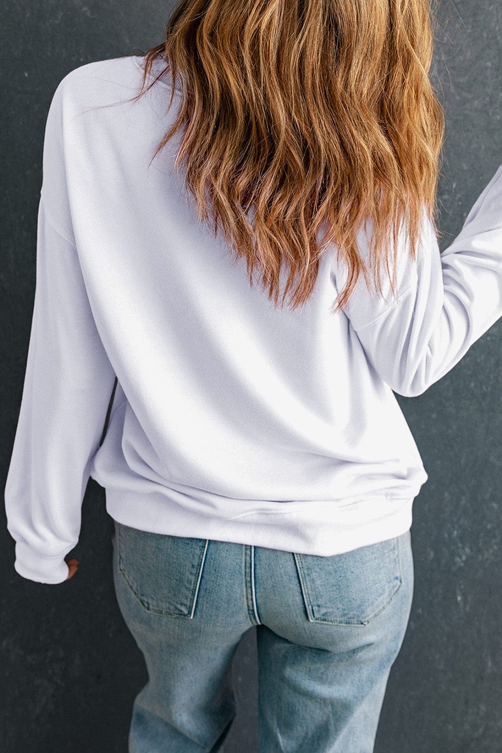 Solid Drop Shoulder Sweatshirt