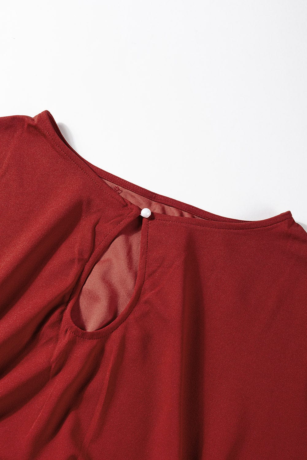 Solid Five-Point Sleeve Belted Wide-Leg Jumpsuit