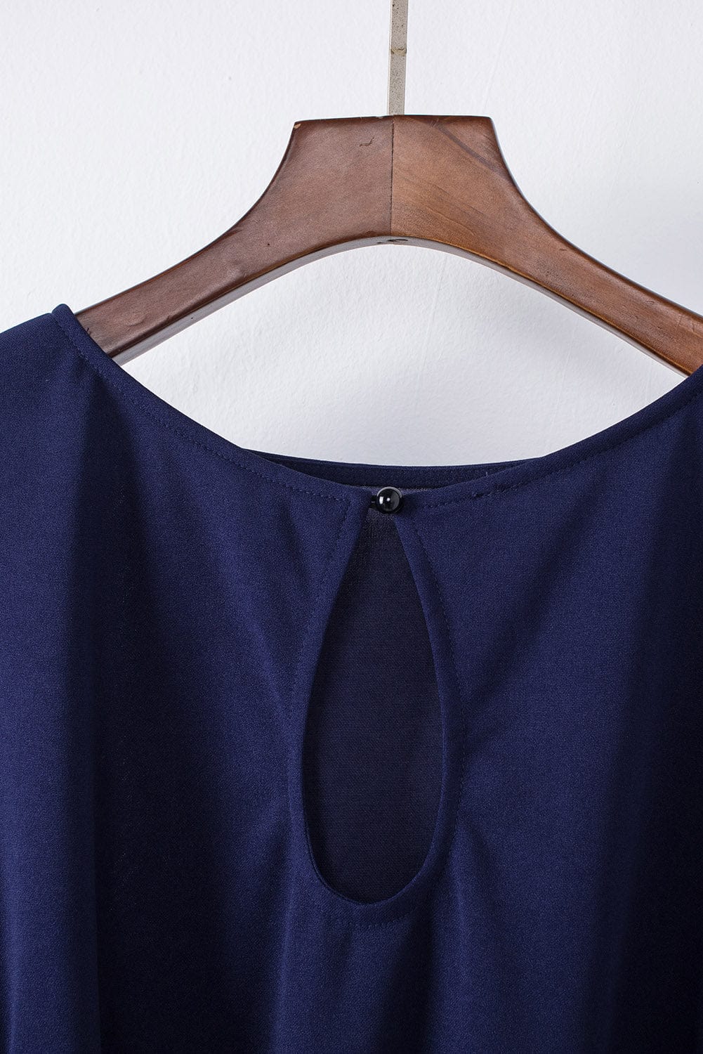 Solid Five-Point Sleeve Belted Wide-Leg Jumpsuit